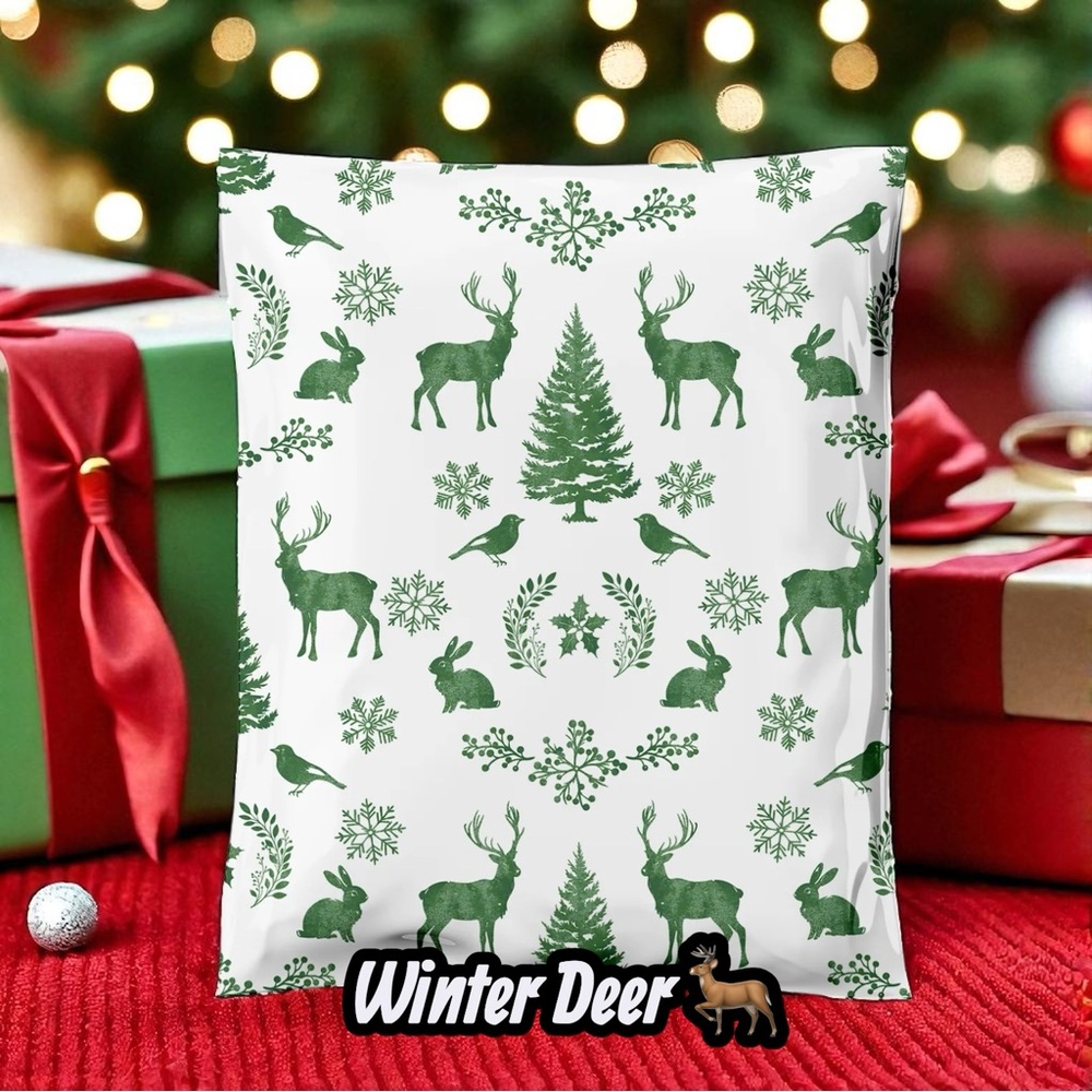Winter Deer Poly Mailers 10x13 Pack of 25 - Picture 5 of 15